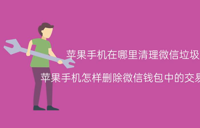 苹果手机在哪里清理微信垃圾 苹果手机怎样删除微信钱包中的交易记录？